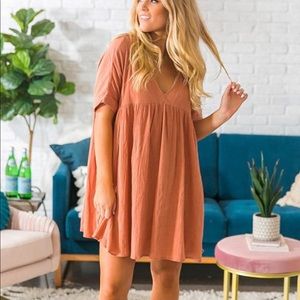 Peach Babydoll Dress